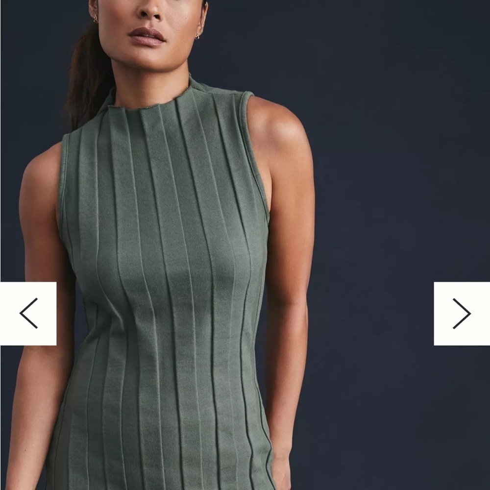 Stateside Olive Ribbed Midi Bodycon Dress - Picture 3 of 9